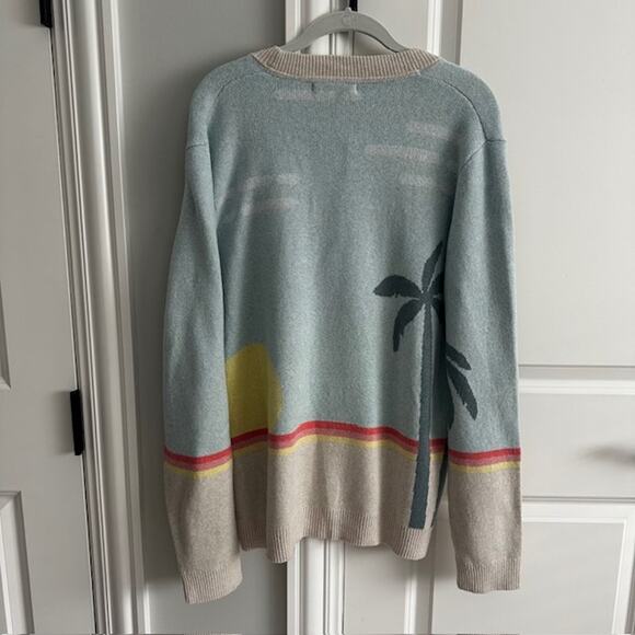 Marine Layer NWT Sunset Palm Finn Intarsia Cardigan Sweater Large - Picture 8 of 11